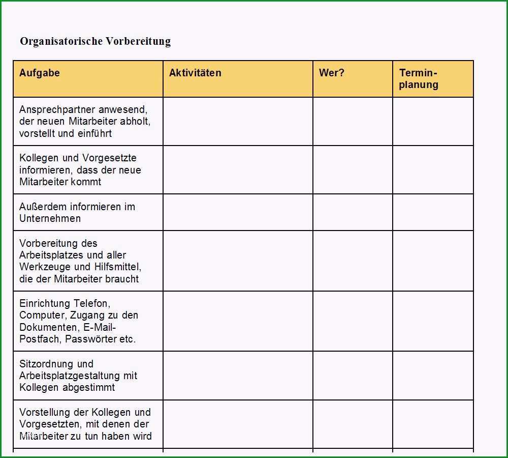 einarbeitungsplan neuer mitarbeiter muster