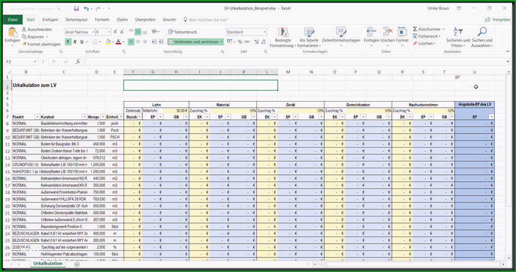 GAEB EXCEL