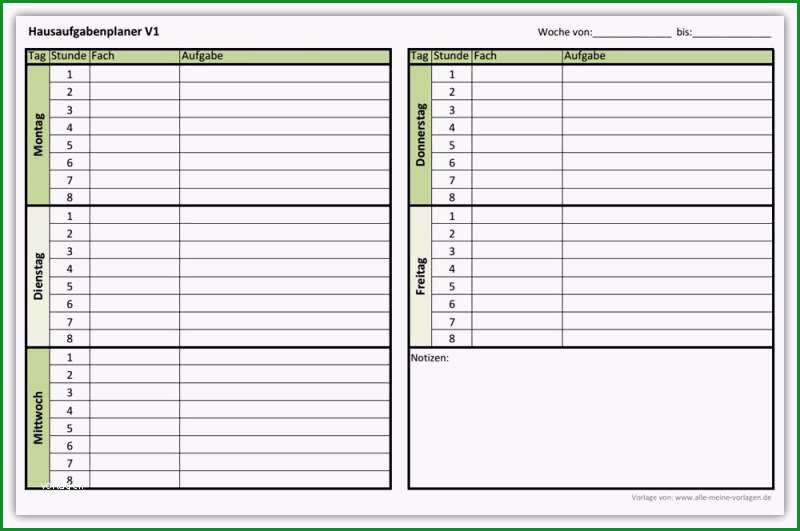 Erstaunlich Hausaufgabenplaner Download