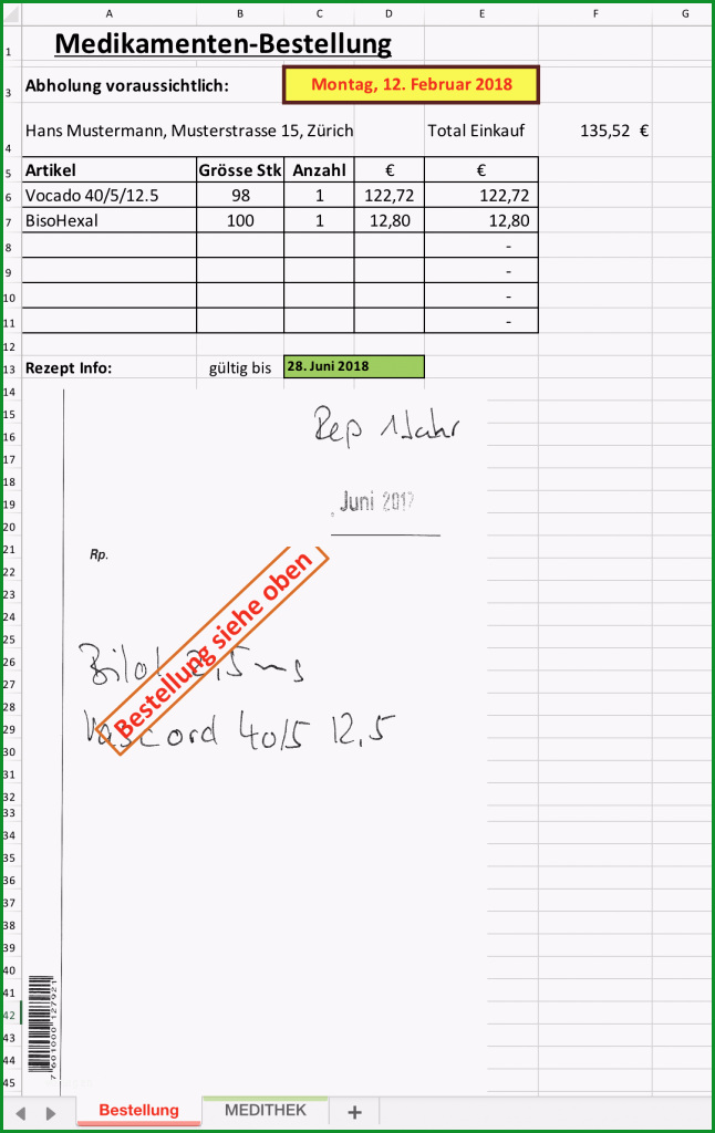 medikamente daten excel