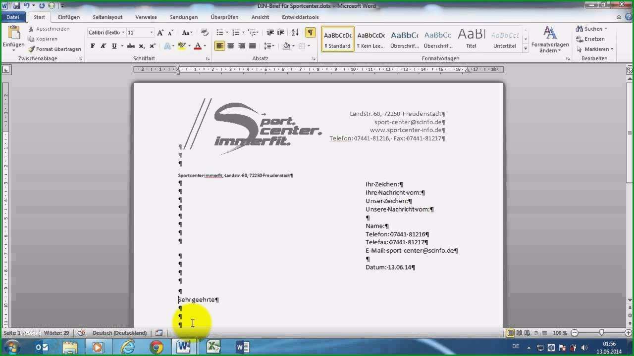 ordnerrucken vorlage word 2010 best of word 2010 geschaftlicher din brief 5008 vorlage erstellen