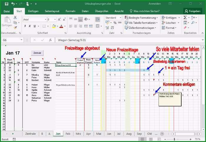 personalplanung excel vorlage kostenlos