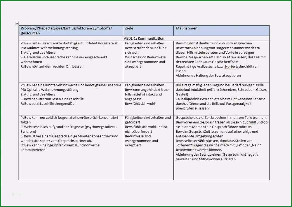 pflegeplanung leere vorlage cool pflegeplanung mdk aedl pesr psycho ve atives syndrom