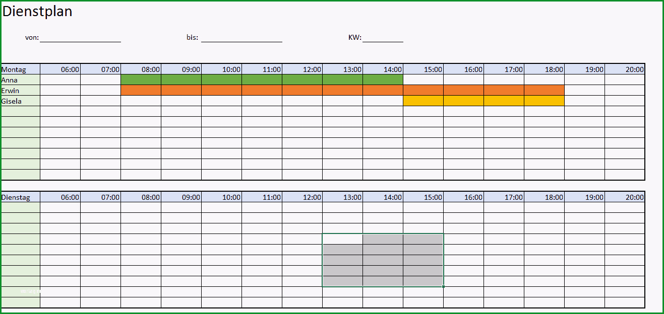 Erstaunlich Praktische Dienstplan Excel Vorlage Kostenlos Herunterladen