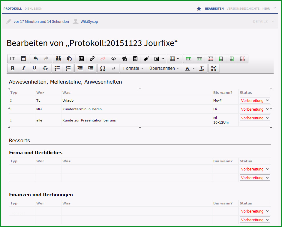 protokoll schreiben leicht gemacht im wiki protokolle online und zentral erstellen und verwalten