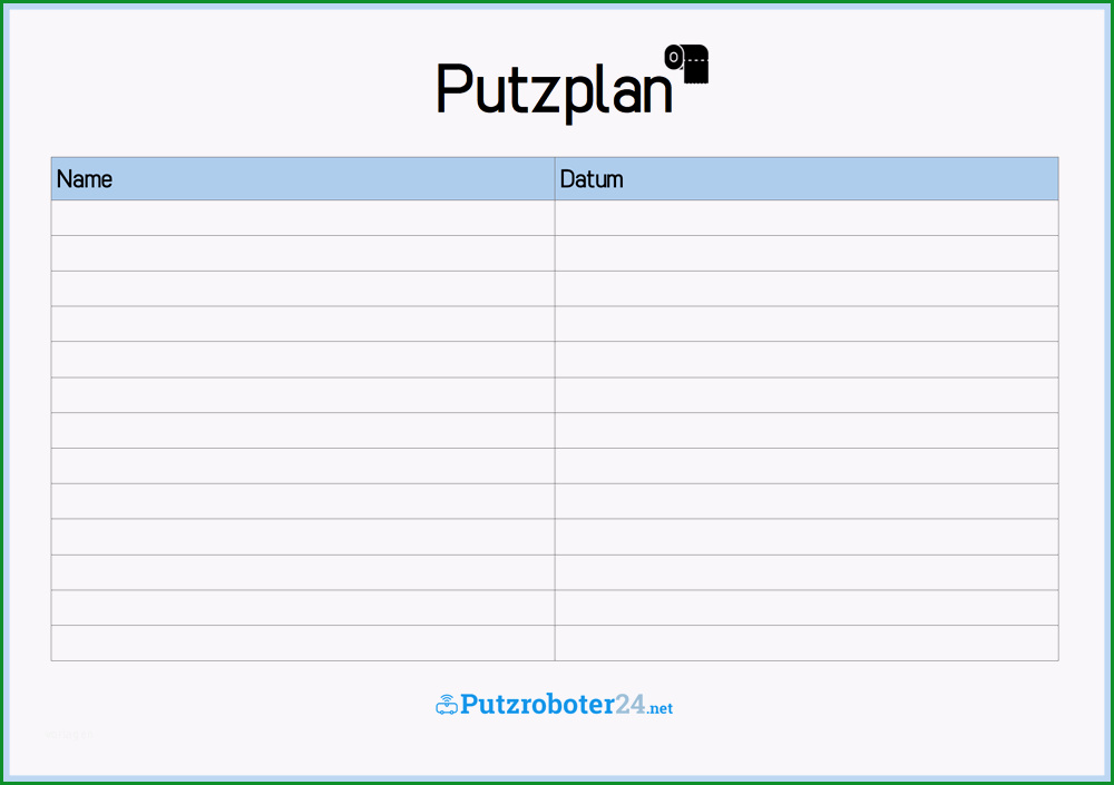 Erstaunlich Putzplan Vorlage 8 Putzpläne Für Paare Wgs Singles