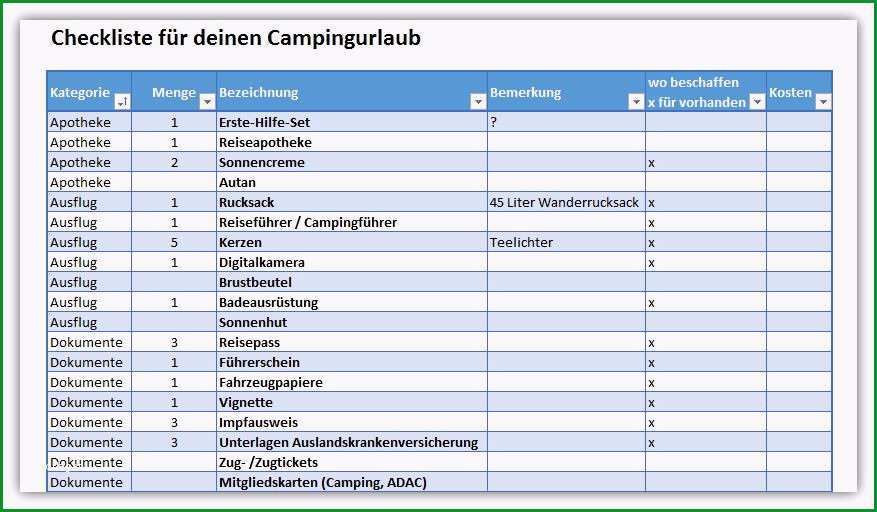 regiebericht vorlage excel