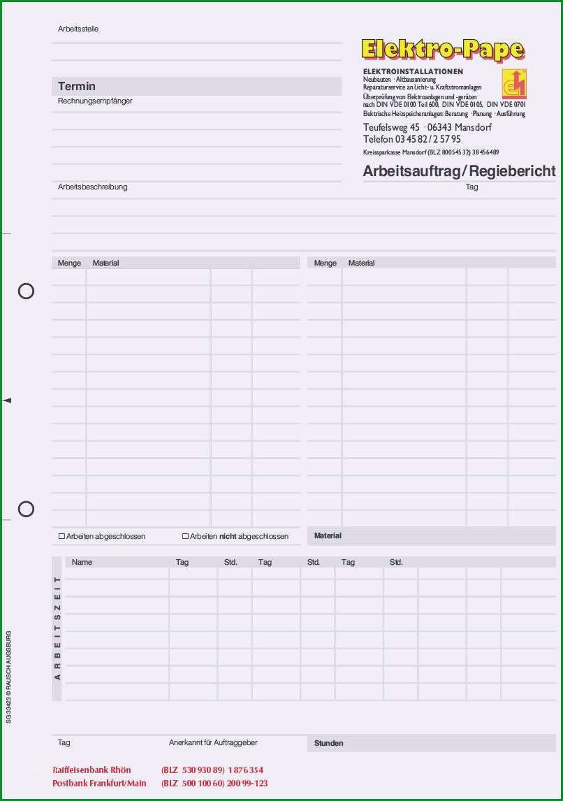 regiebericht vorlage