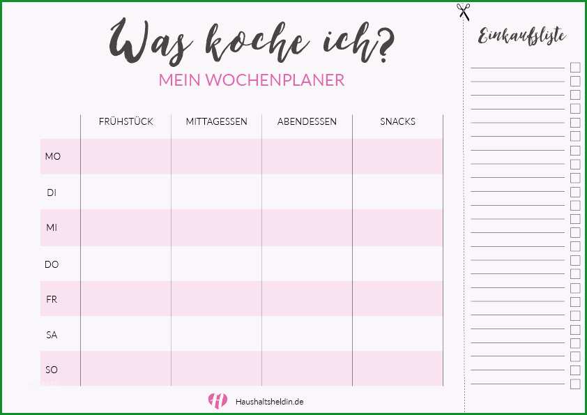 schoener planen alltags listen zum ausdrucken