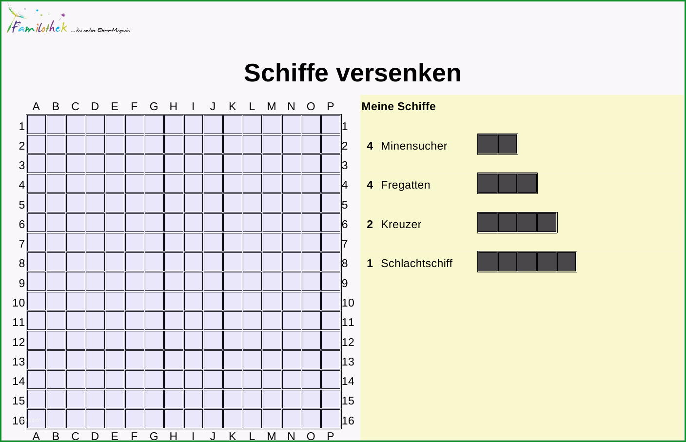 spielvorlage schiffe versenken