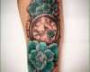 Erstaunlich Tattoovorlage Blumen Mit Uhr
