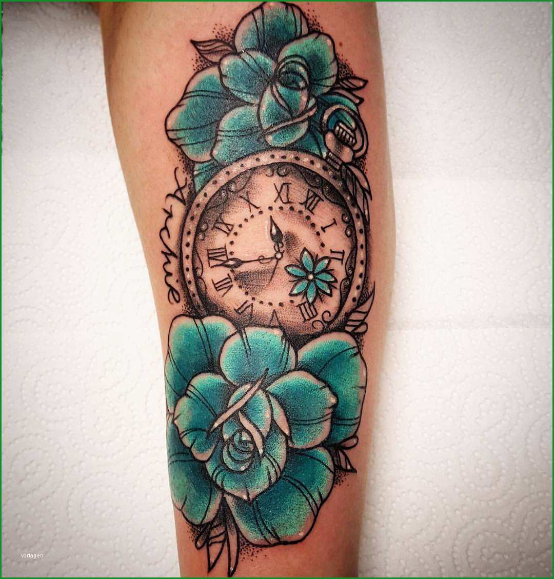 tattoo blumen mit uhr