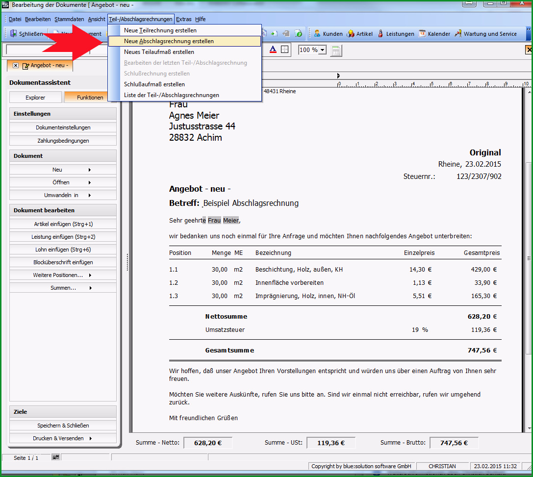 teil und abschlagsrechnungen in der praxis