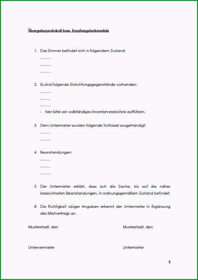 Erstaunlich Untermietvertrag Wg Zimmer Vorlage sofort Zum Download