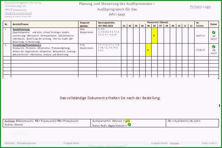 vorlage auditbericht elegante wolfgang nielsch qualitatsmanagement beratung