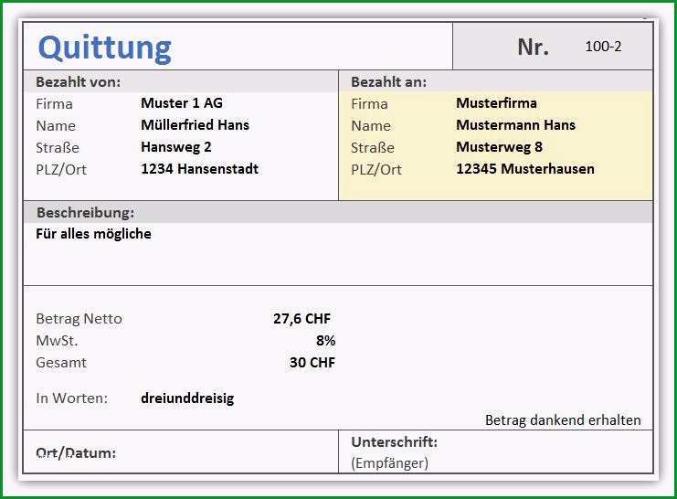 vorlage quittung privat quittung quittungsverwaltung als excel vorlage