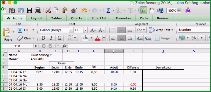 excel zeiterfassung vorteile und nachteile