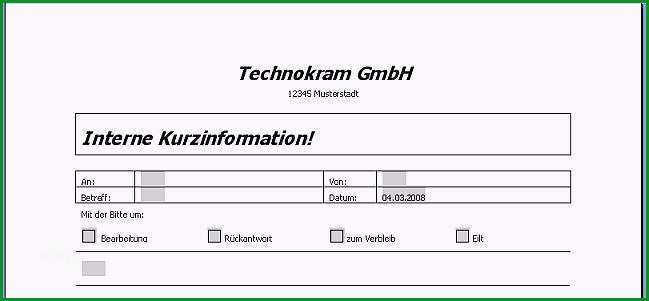 Word Uebung interne Kurzmitteilung