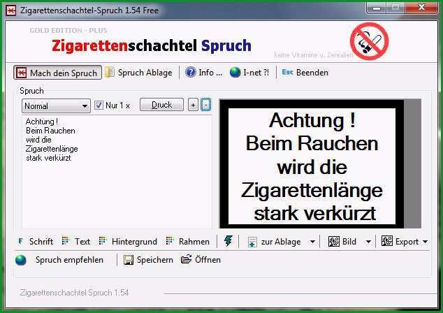 Zigarettenschachtel Spruch