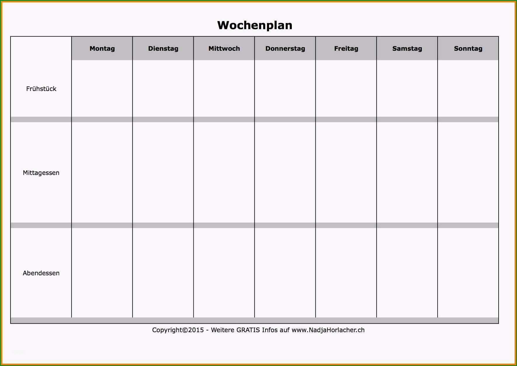 12 wochenarbeitsplan vorlage