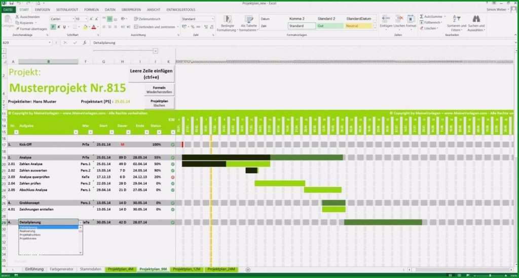 14 excel zeitplan erstellen