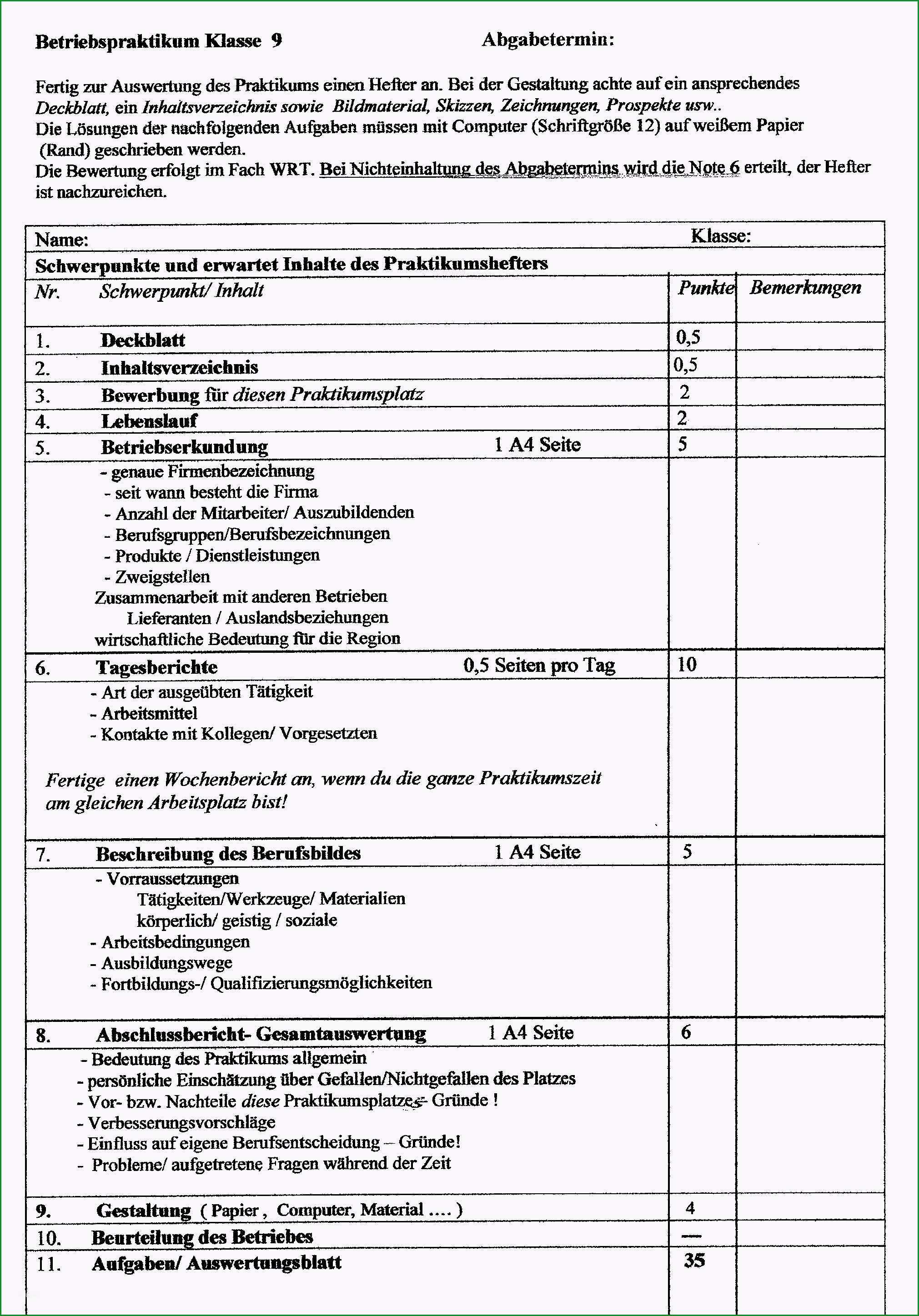 15 tagesbericht praktikum vorlage zum ausdrucken