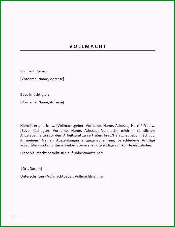 15 vollmacht muster vollmacht