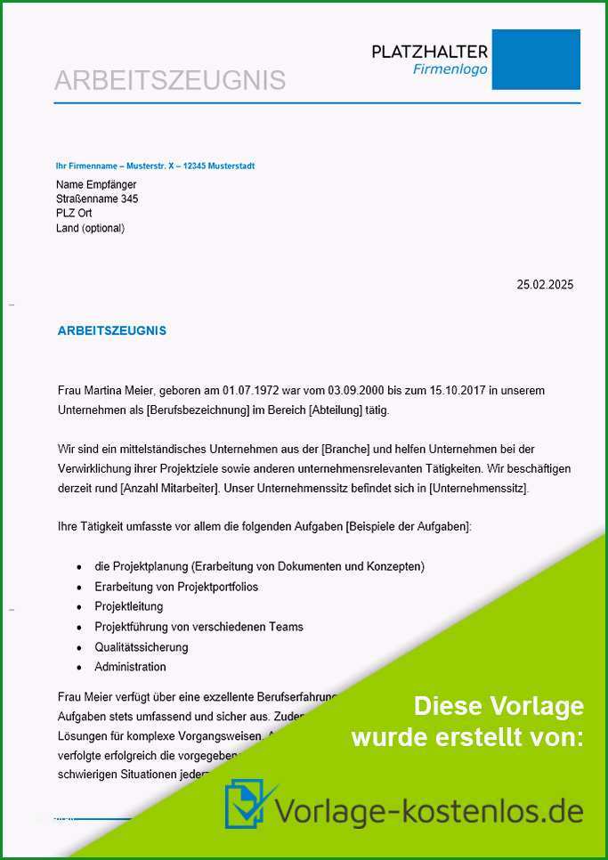 18 arbeitszeugnis vorlage