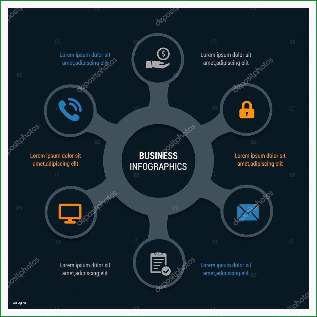 stock illustration 6 step info graphic template