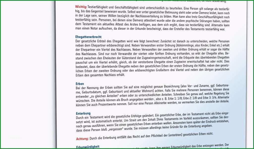 Fantastisch 7 Handschriftliches Testament Vorlage