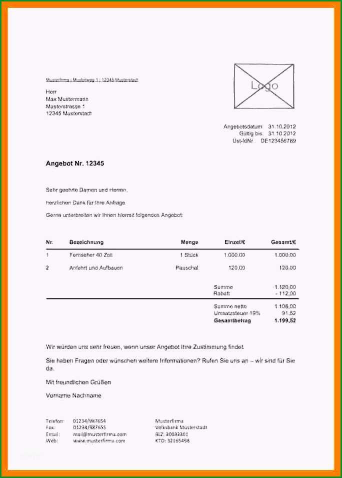 8 handwerkerrechnung muster vorlage