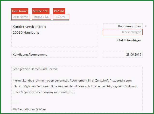 abo kundigung vorlage word