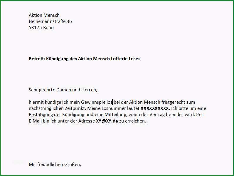 Aktion Mensch kuendigen Vorlage