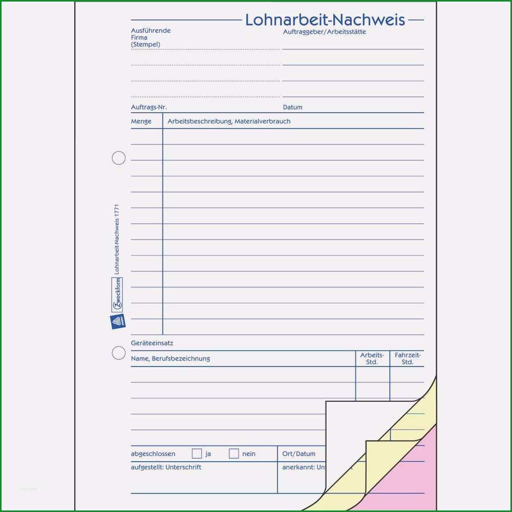 arbeitsbericht vorlage handwerk kostenlos wunderbar avery lohnarbeitsnachweis a5 hoch 3fach