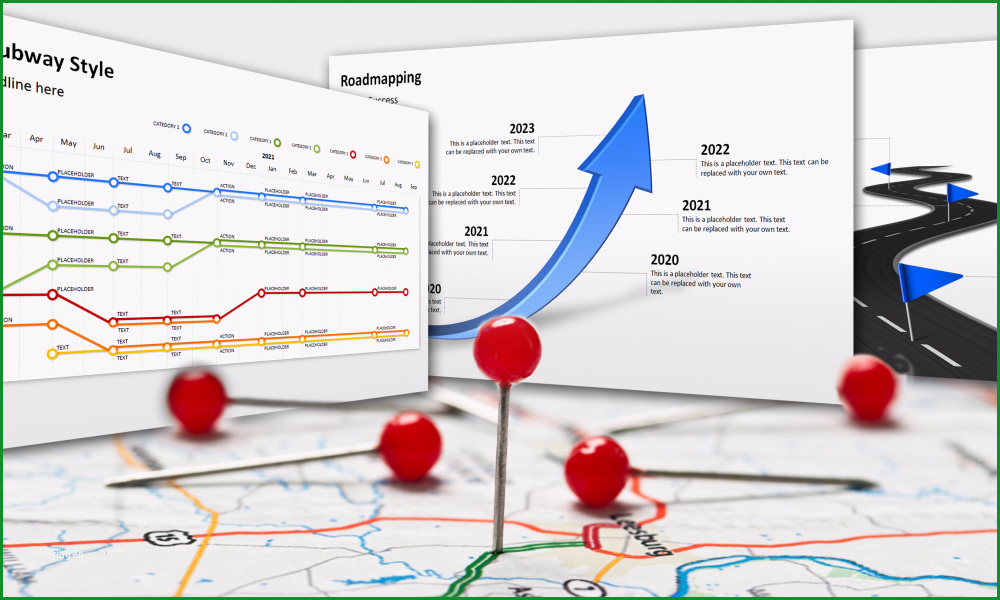 mit powerpoint roadmap vorlagen auf der strasse zum erfolg