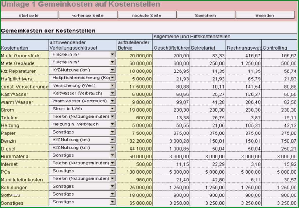 betriebsabrechnungsbogen vorlage grosartig rs kosten leistungs rechnung excel vorlagen shop