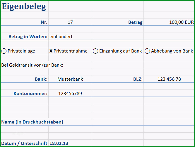 Hervorragen Kassenbeleg Vorlage Für 2019 1