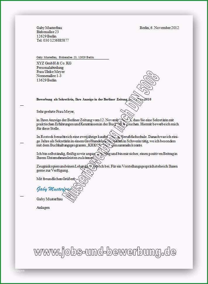 din 5008 bewerbung vorlage word