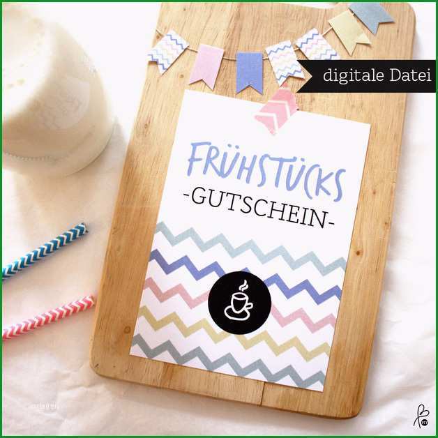 gutschein printable pdf fruehstueck wimpel