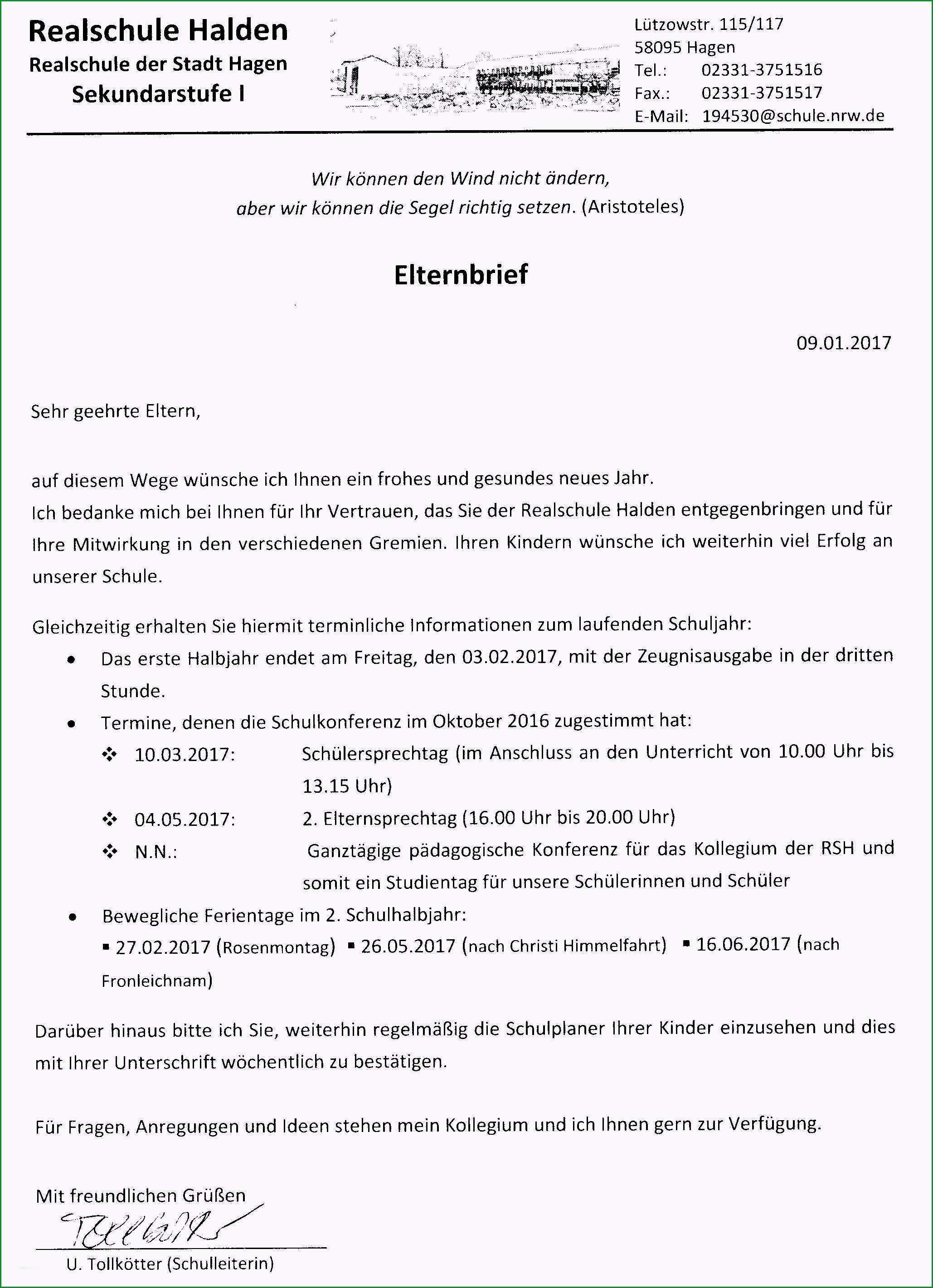 elternbrief vorlage kindergarten inspiration elternbrief zum 2 halbjahr 2016 17 realschule halden
