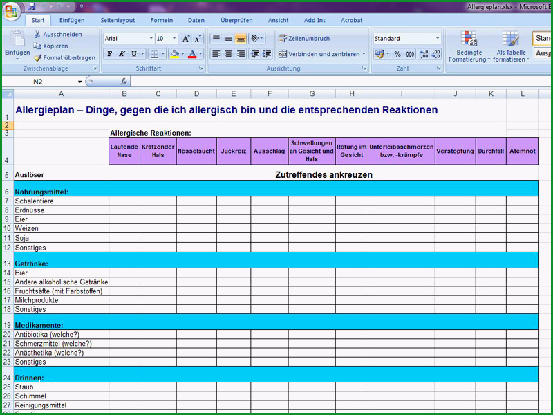 excel ernahrungsplan