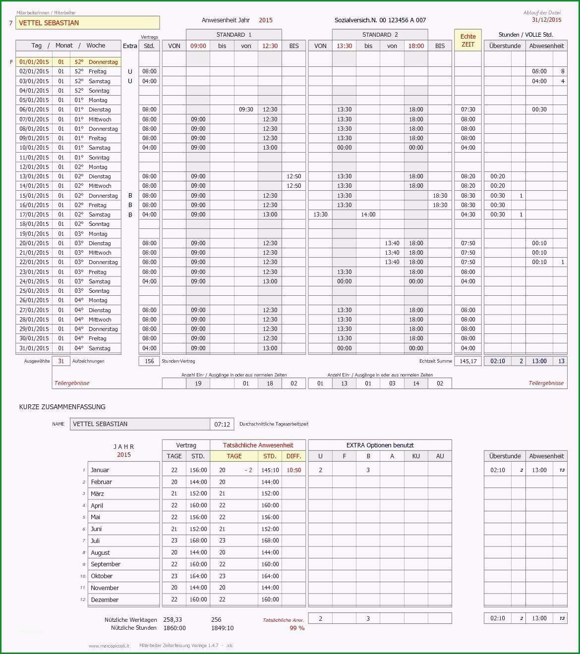 excel vorlage arbeitszeit