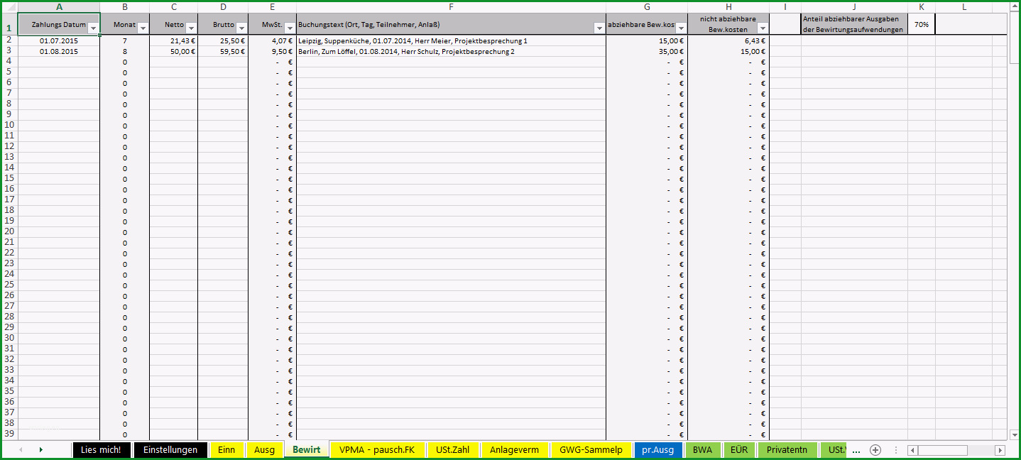 einnahmenueberschussrechnung vorlage excel openoffice