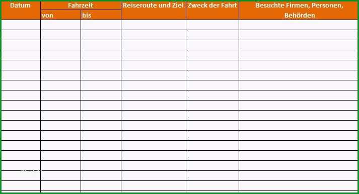 fahrtenbuch excel vorlage