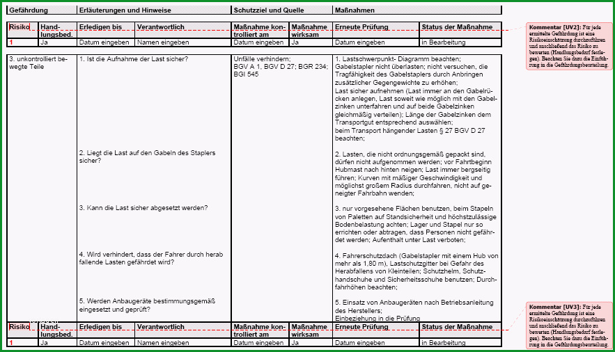 gefaehrdungsbeurteilung transportarbeiten mit flurfoerderzeugen