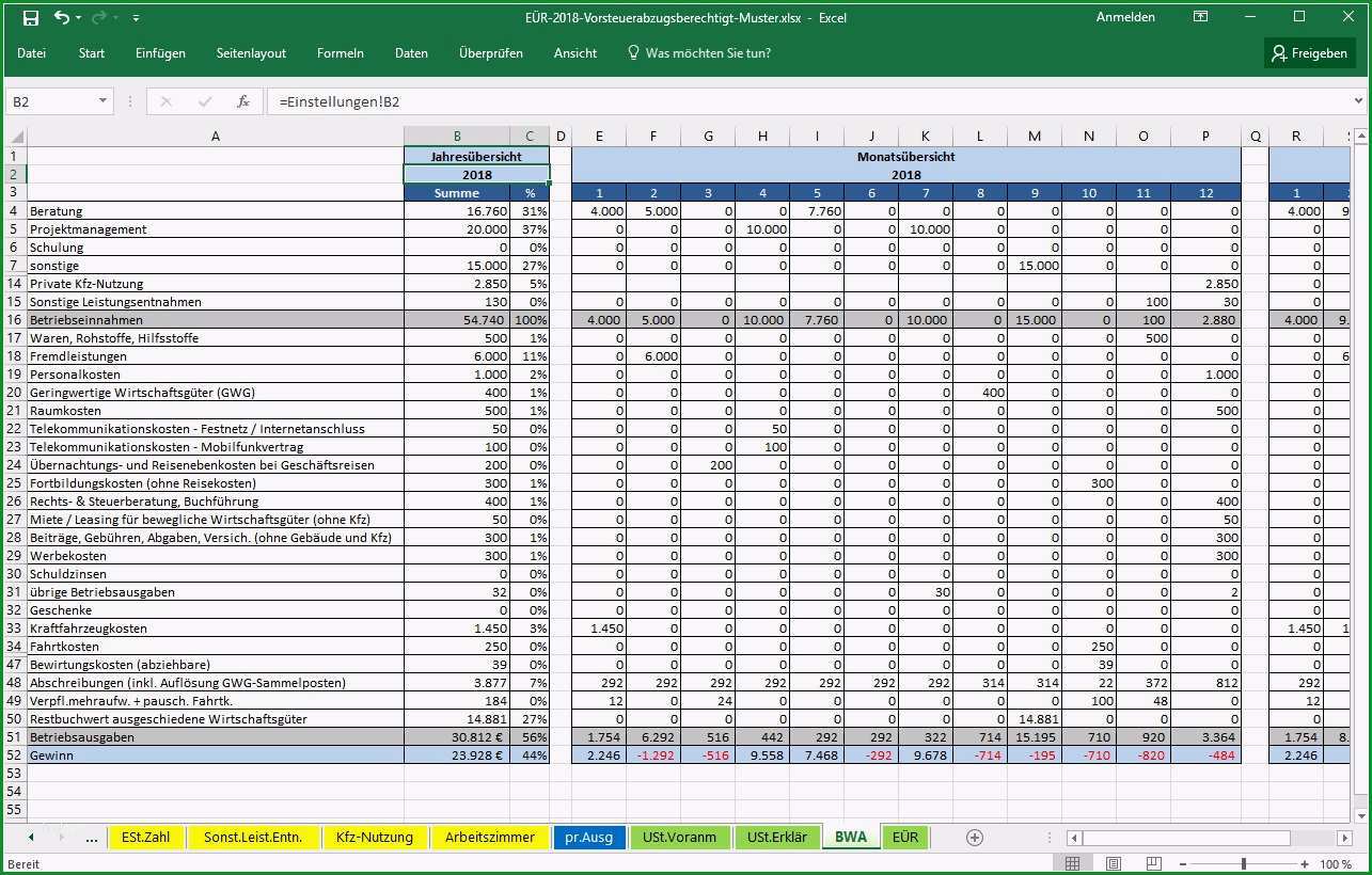 gewinn verlustrechnung excel vorlage best of gewinn und verlustrechnung kleinunternehmer vorlage