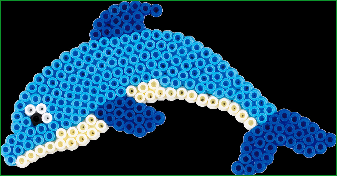 hama delfin buegelperlenbild