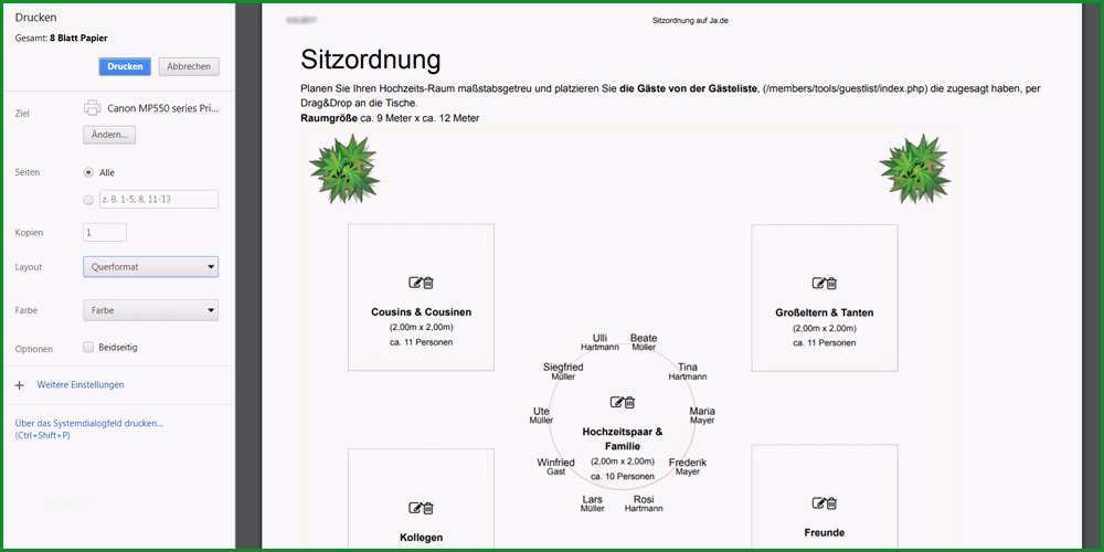 Planer fuer Sitzordnung seating info=4