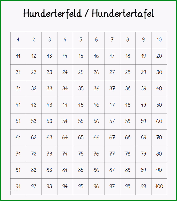 hundertertafel hunderterfeld