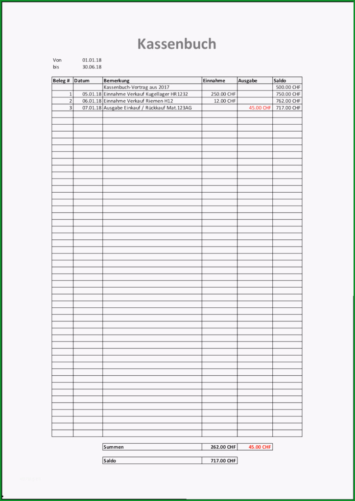 excel kassenbuch vorlage gratis